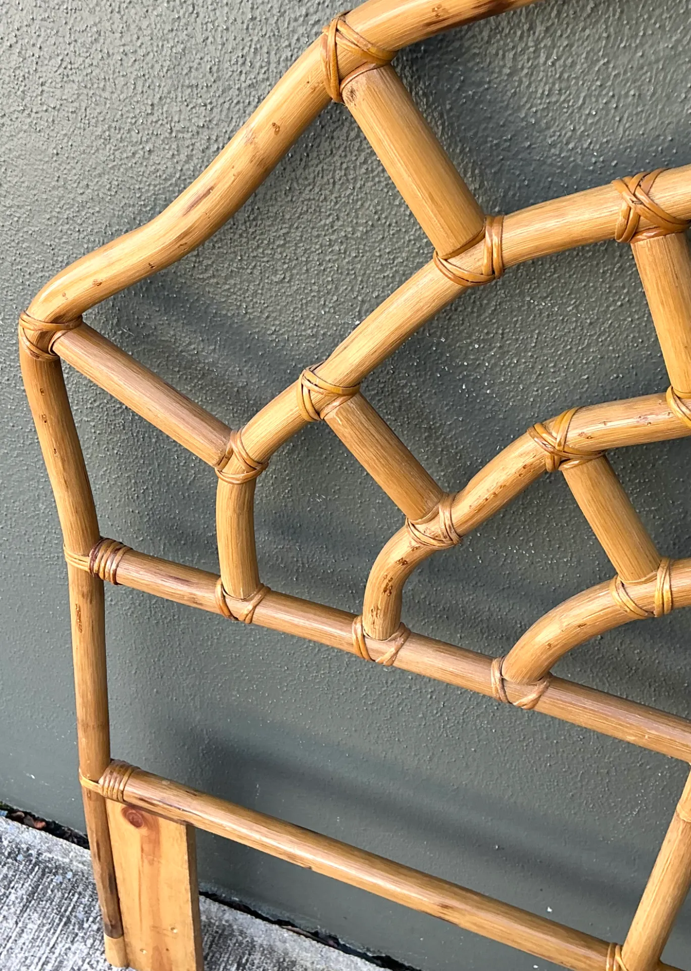 Vintage Rattan Web Twin Headboards - Pair — additional photo 2