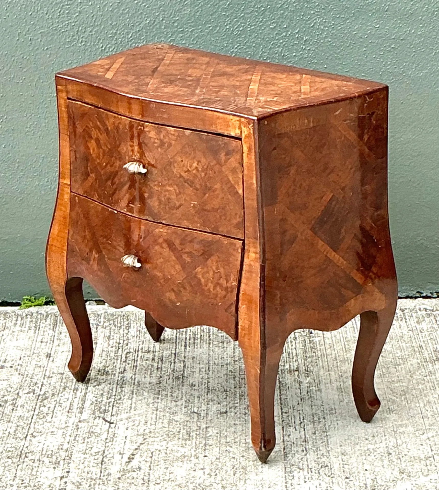Vintage Petite Burl Wood Bombe Chest — additional photo 2