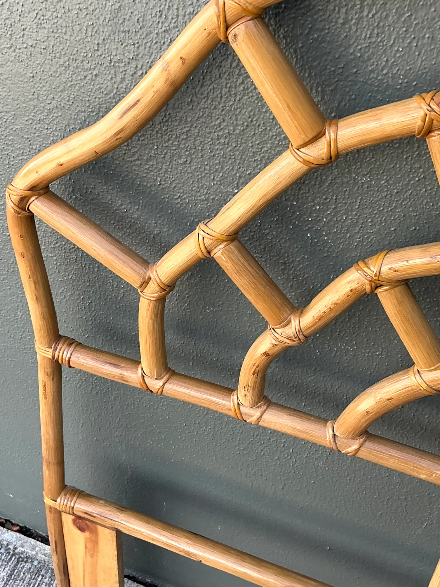 Vintage Rattan Web Twin Headboards - Pair — additional photo 4