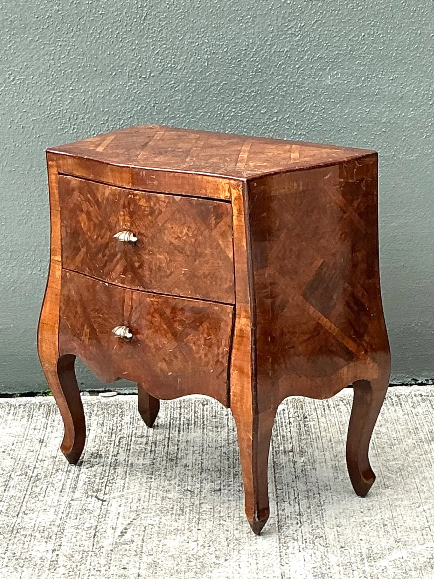 Vintage Petite Burl Wood Bombe Chest — additional photo 6