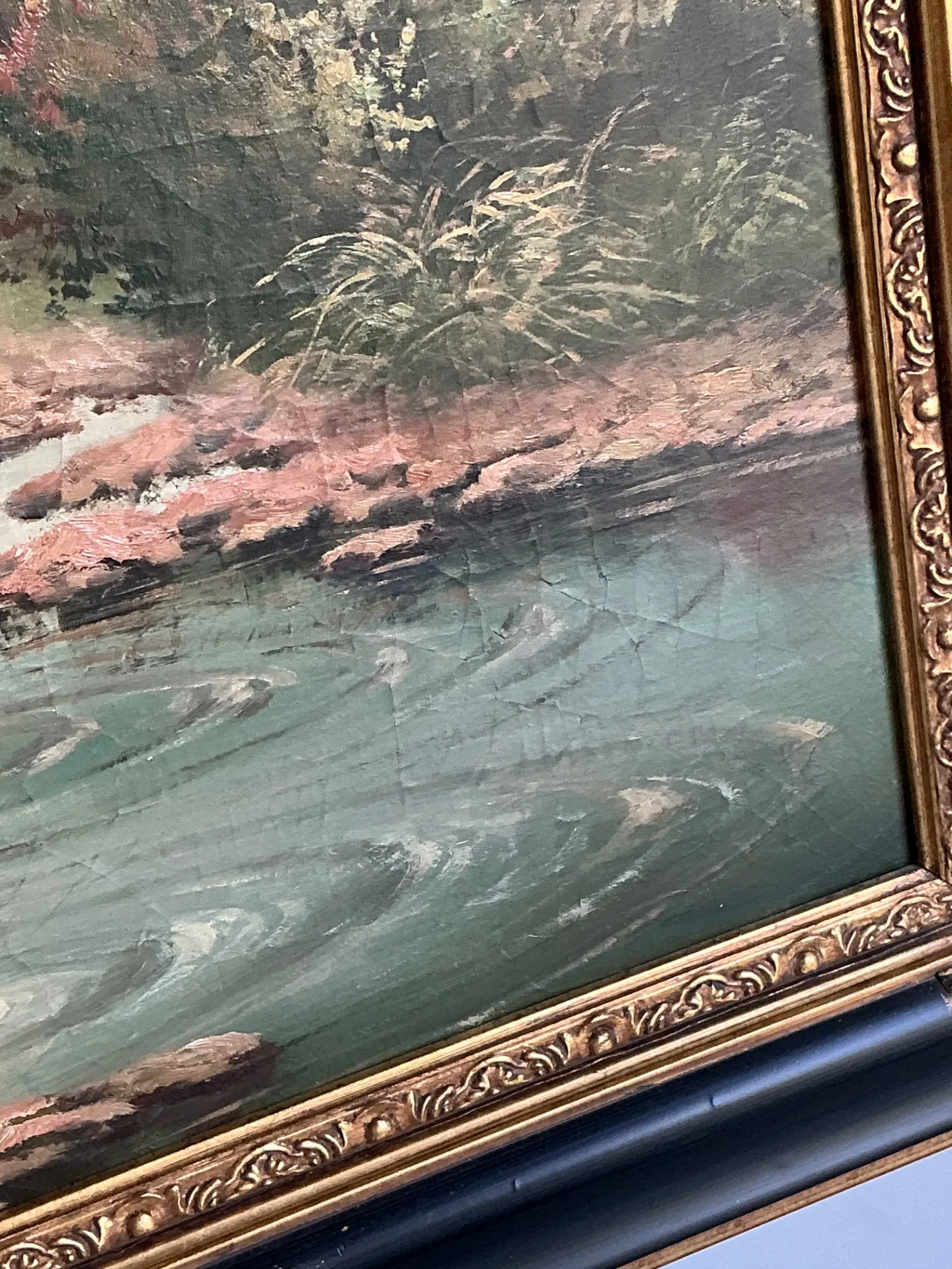 Vintage Zebra Landscape Oil Painting — additional photo 7