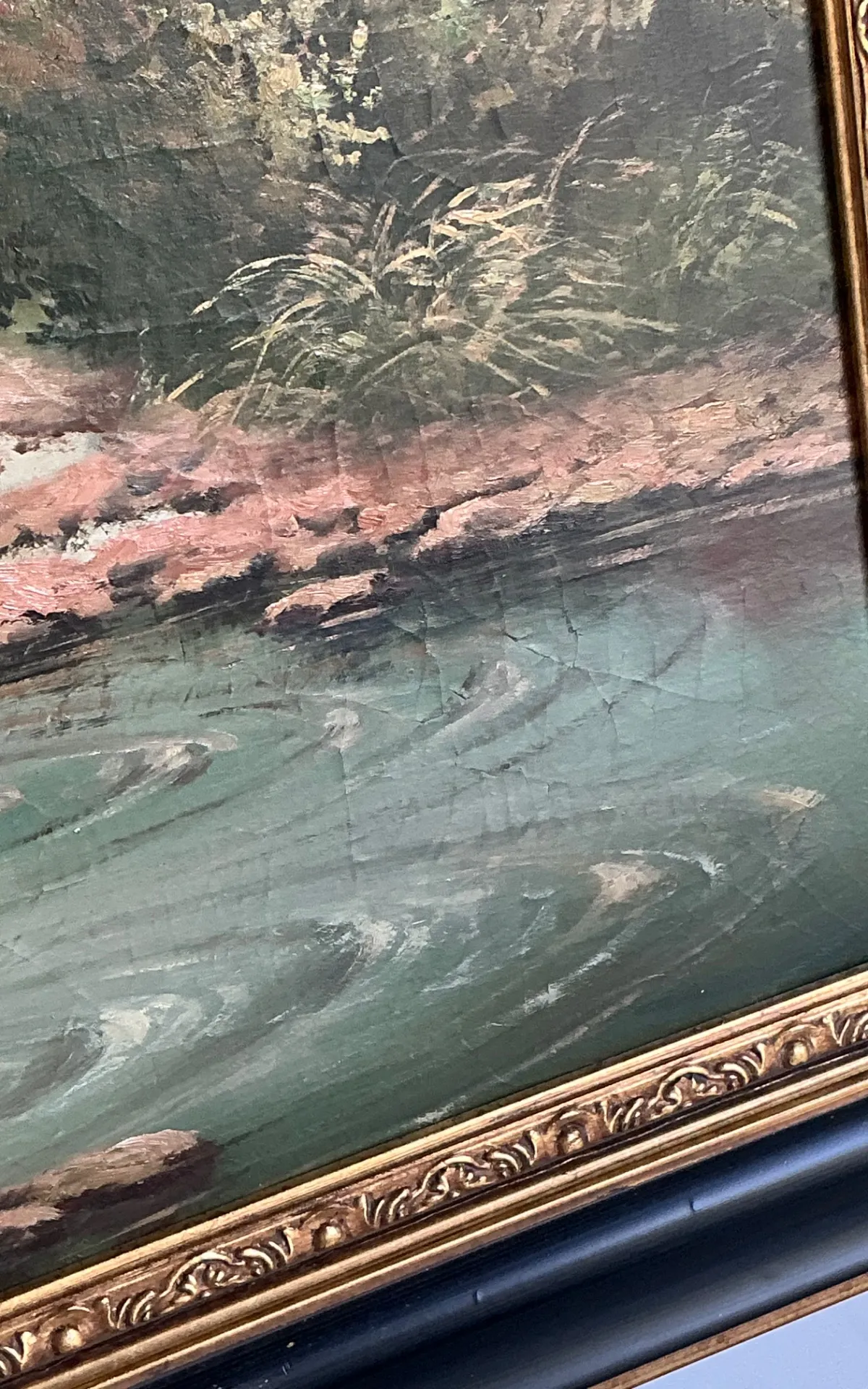 Vintage Zebra Landscape Oil Painting — additional photo 7