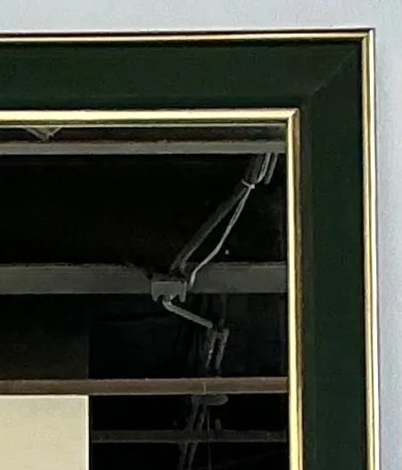Vintage Green Grasscloth Wrapped Console Table With Mirror — additional photo 3
