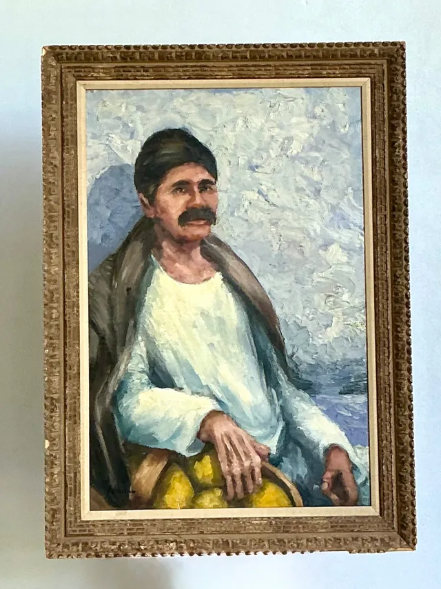 Vintage Expressionist Impasto Portrait in Wood Frame — additional photo 8