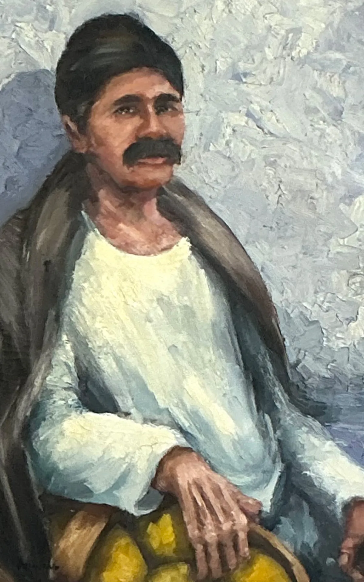 Vintage Expressionist Impasto Portrait in Wood Frame — additional photo 2