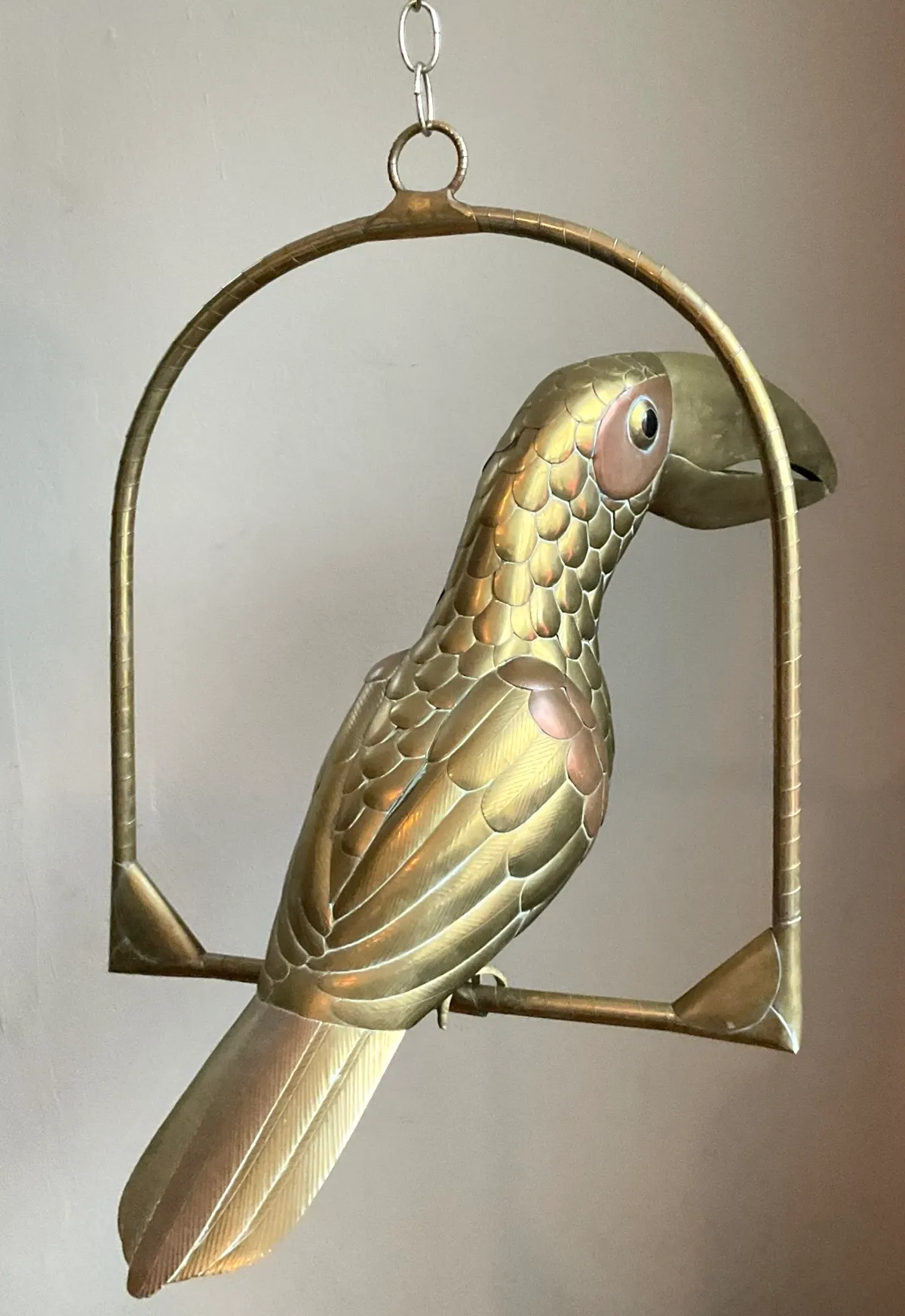 Vintage Metal Toucan Sculpture After Sergio Bustamante