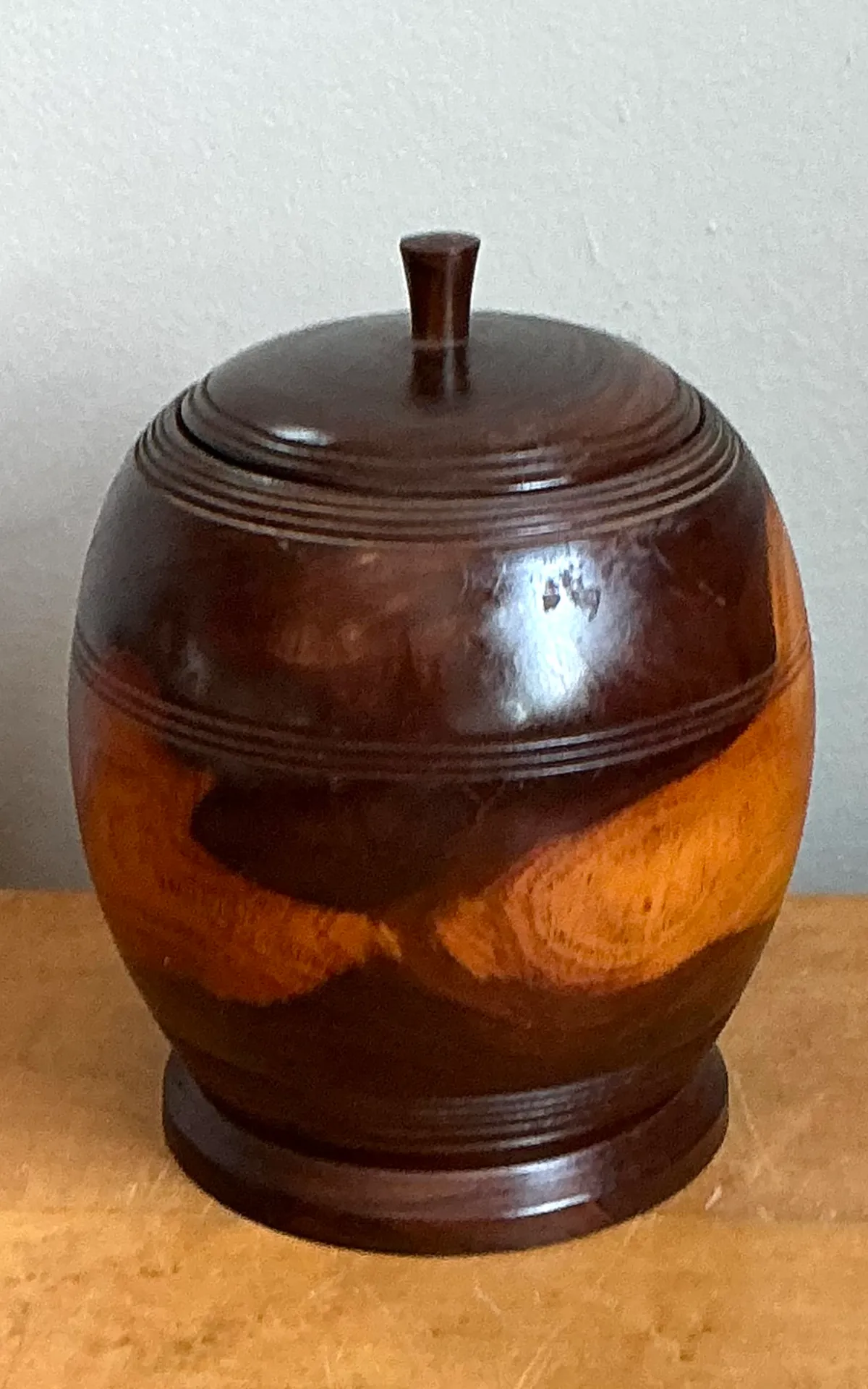 Vintage Turned Wood Lidded Vessel — additional photo 1