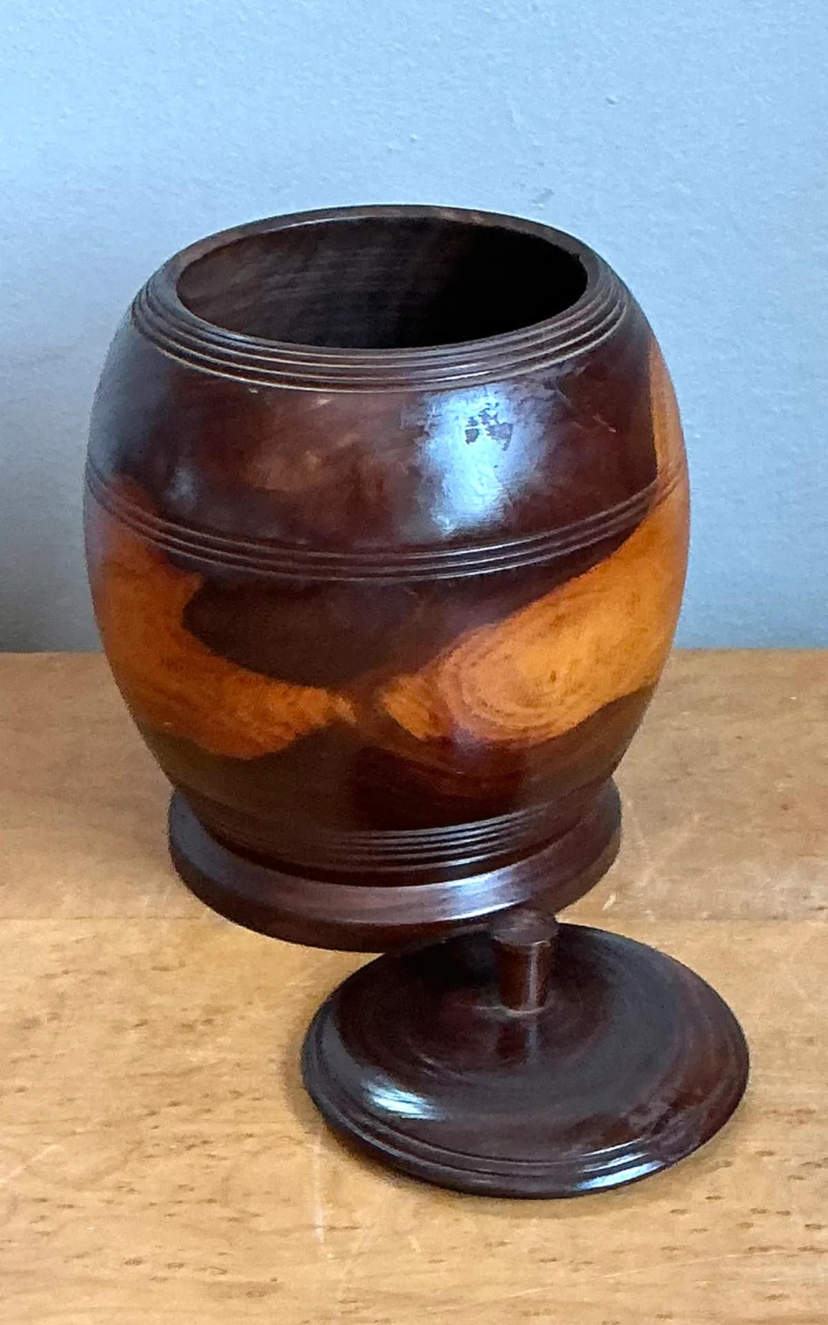 Vintage Turned Wood Lidded Vessel — additional photo 3
