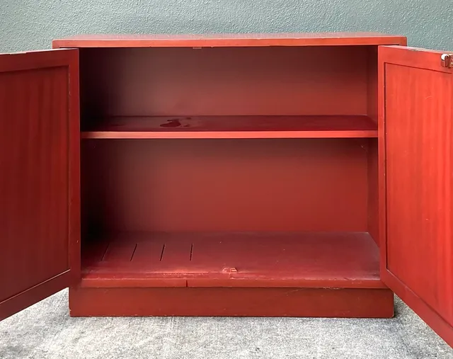 Vintage Lane Red Cabinet with Ornate Medallions — additional photo 7