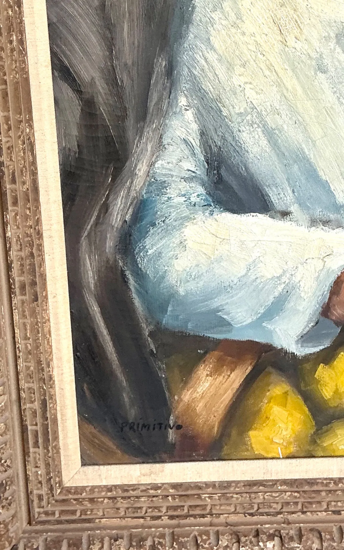 Vintage Expressionist Impasto Portrait in Wood Frame — additional photo 6