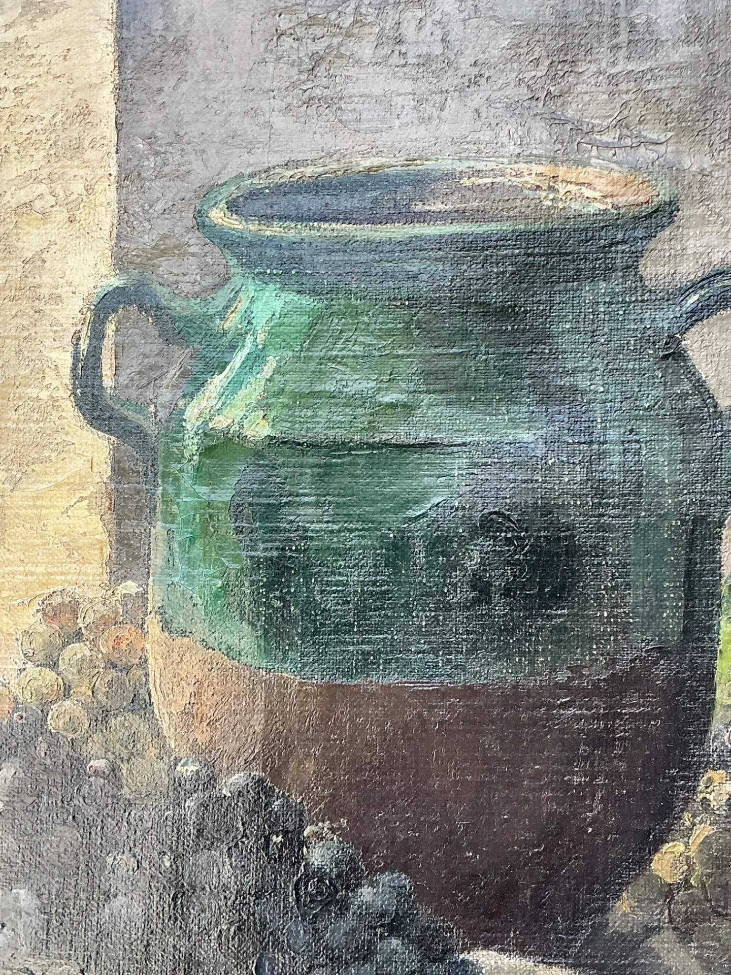 Vintage 1928 Still Life with Green Jug Painting — additional photo 5