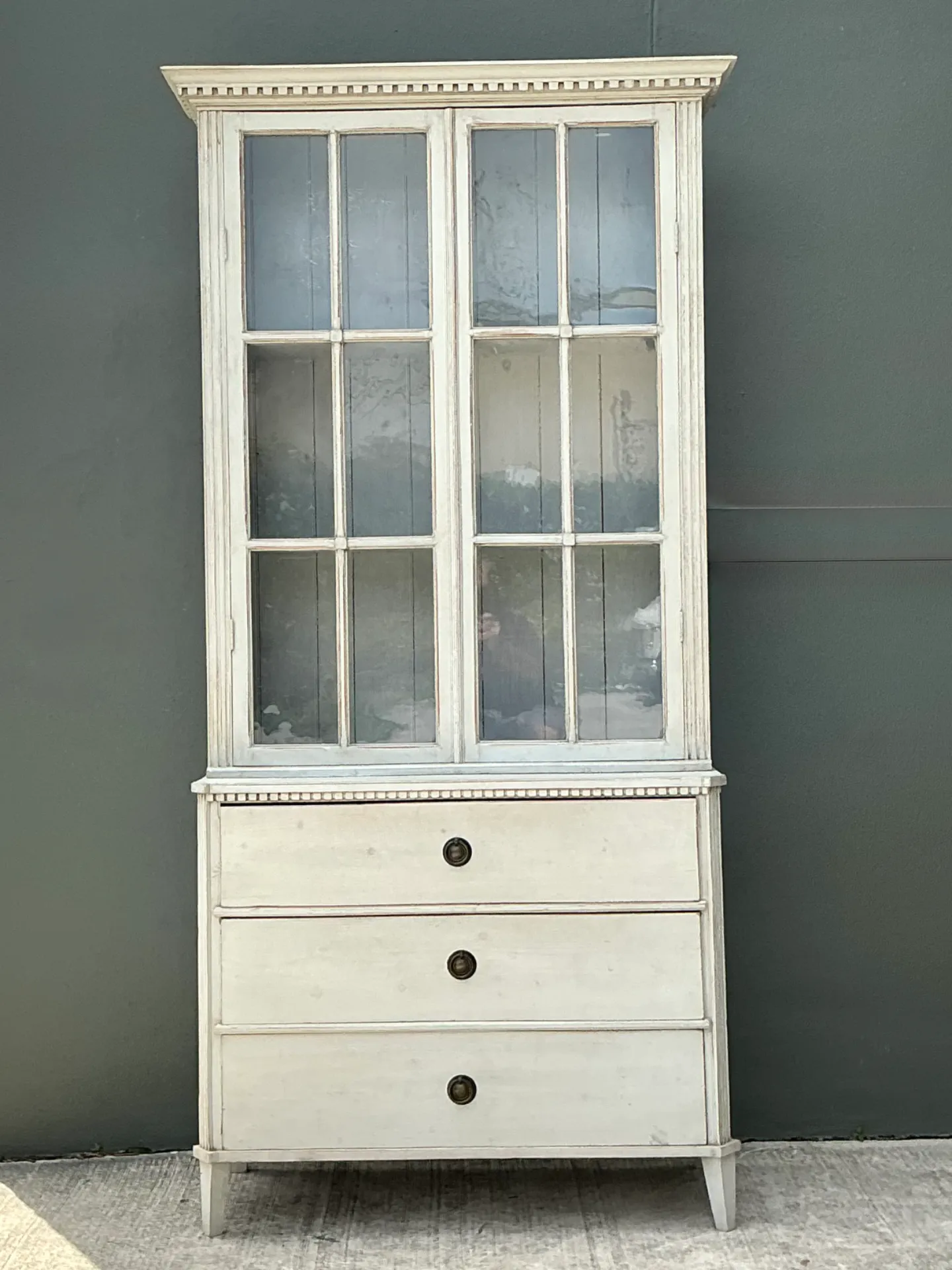 Vintage Painted Wood and Glass Cabinet — additional photo 2
