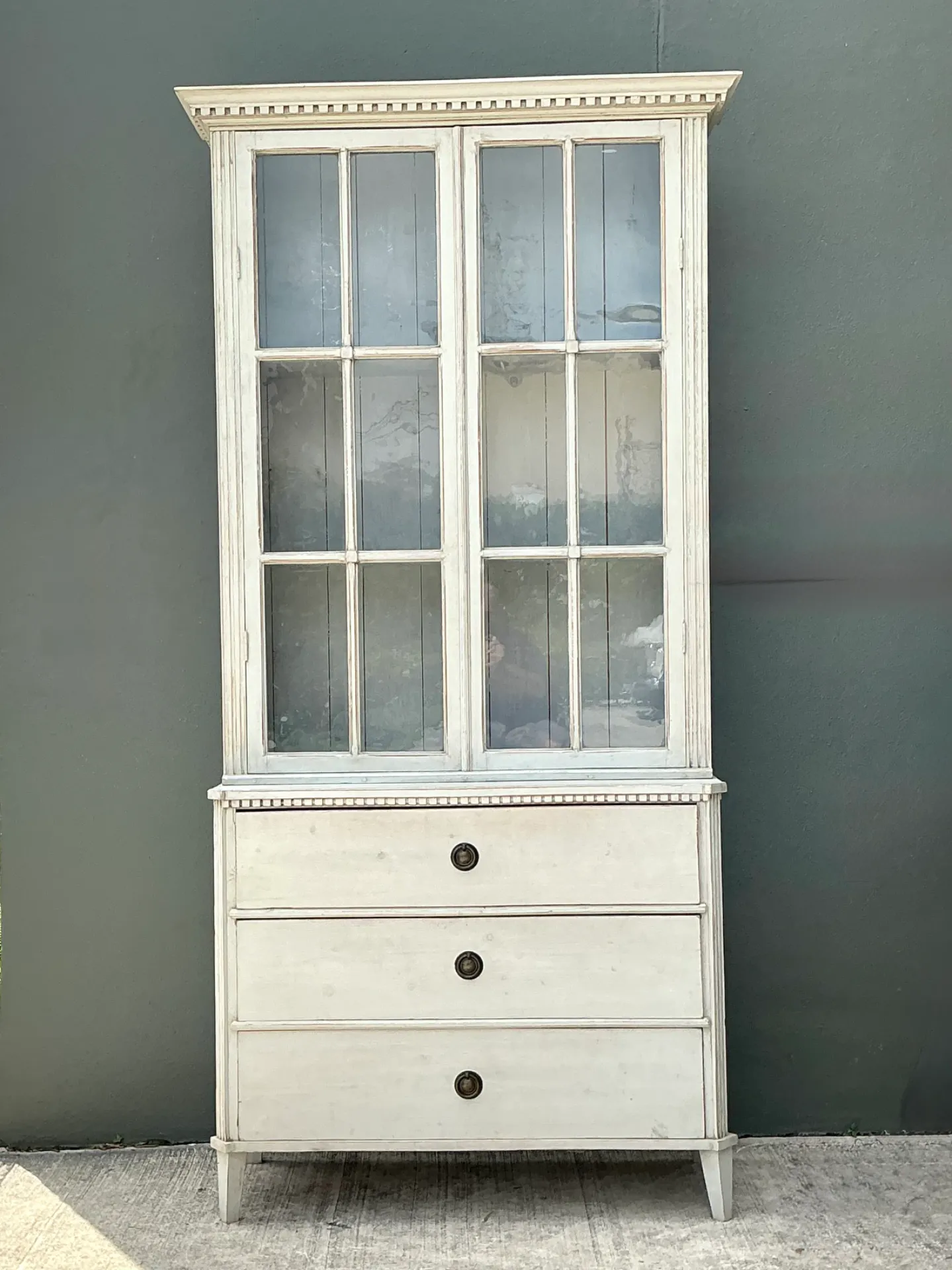 Vintage Painted Wood and Glass Cabinet — additional photo 8
