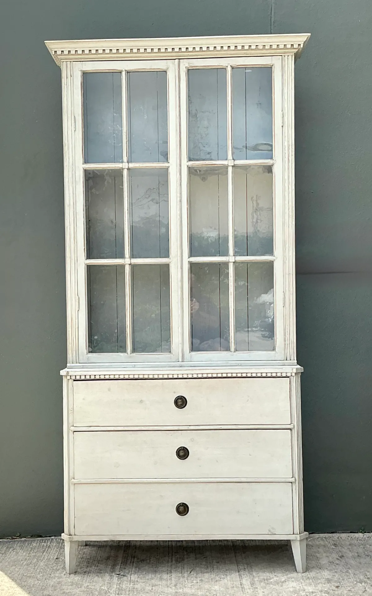 Vintage Painted Wood and Glass Cabinet — additional photo 8
