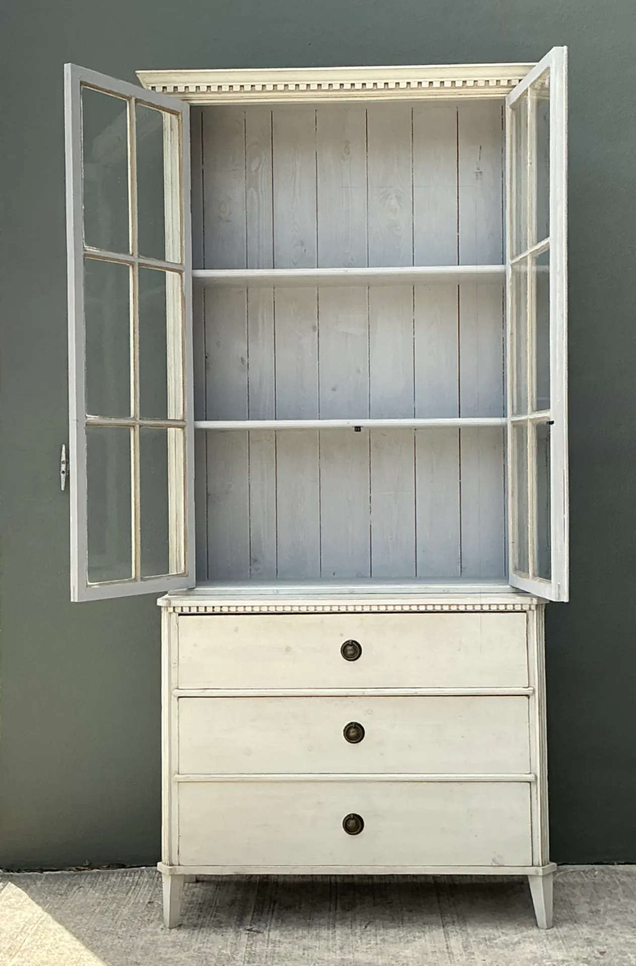 Vintage Painted Wood and Glass Cabinet — additional photo 6