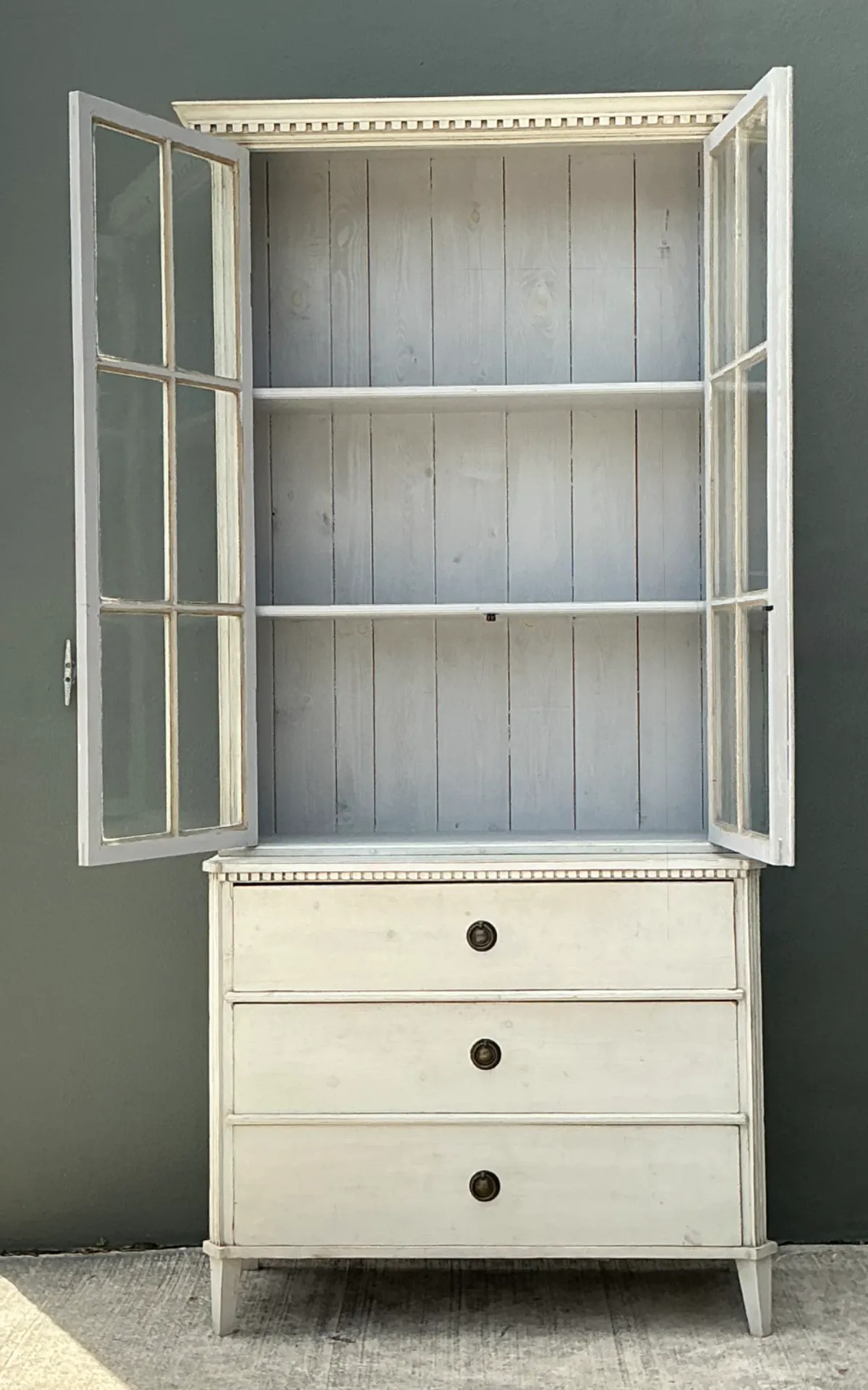Vintage Painted Wood and Glass Cabinet — additional photo 6