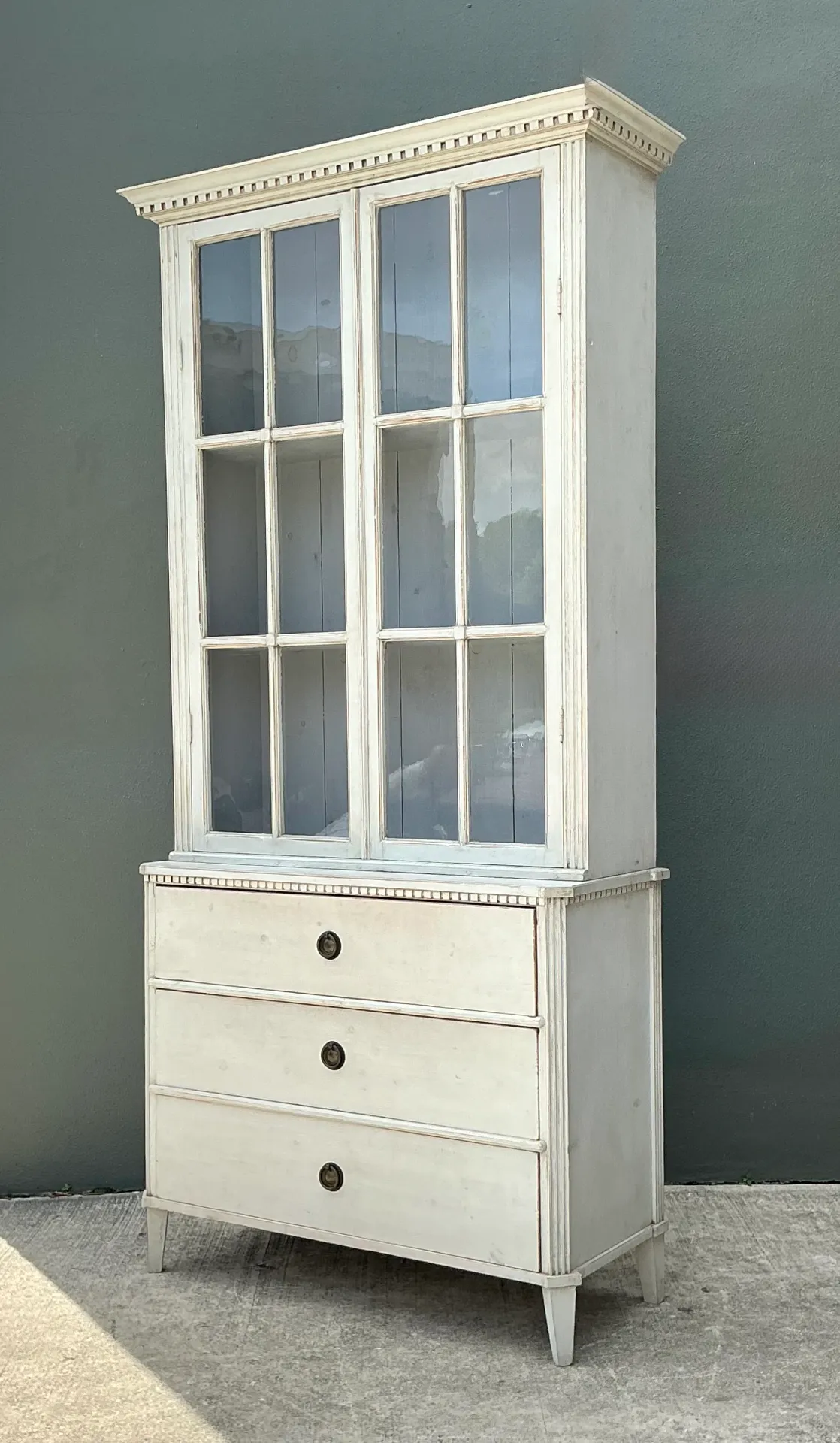 Vintage Painted Wood and Glass Cabinet — additional photo 4