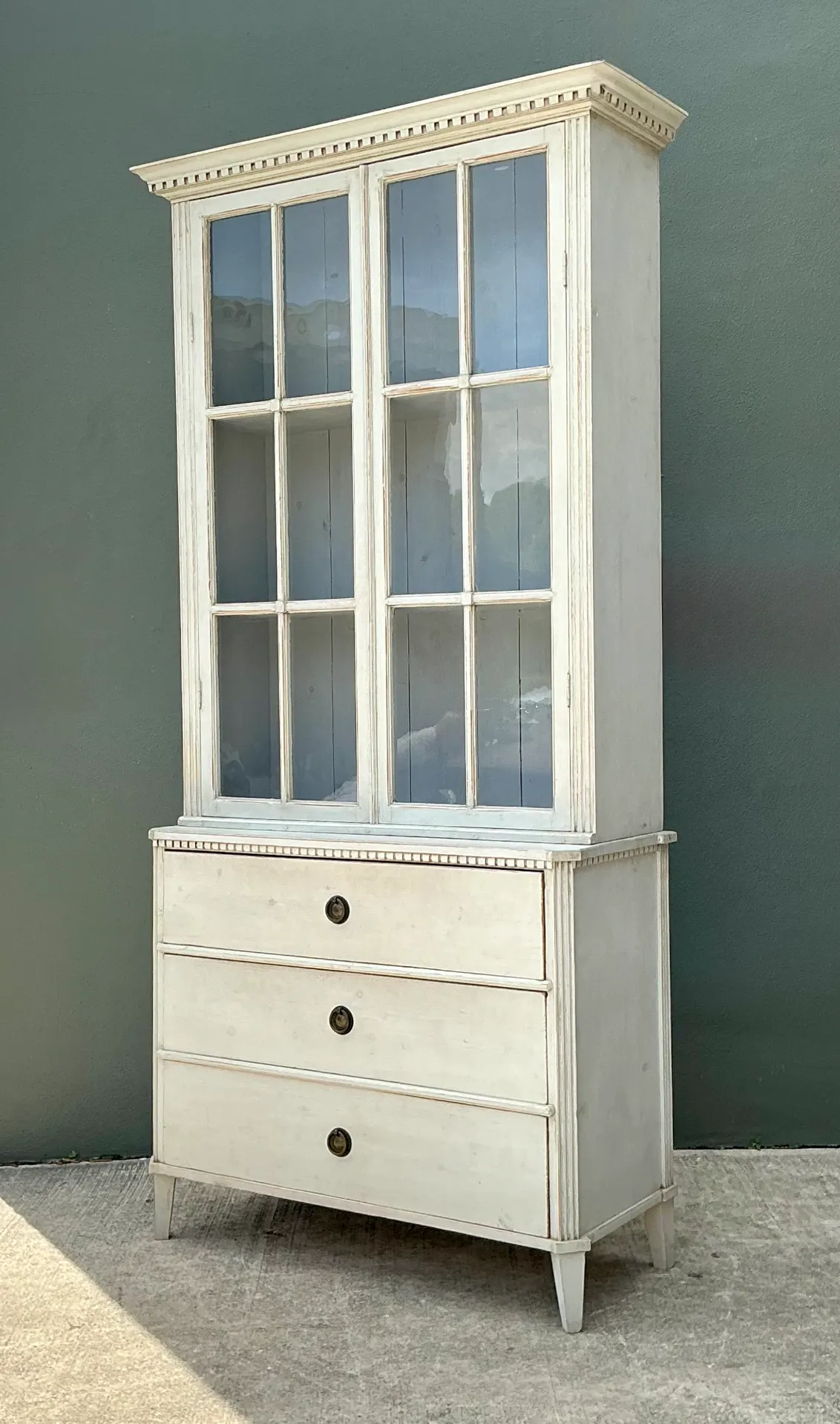 Vintage Painted Wood and Glass Cabinet — additional photo 1