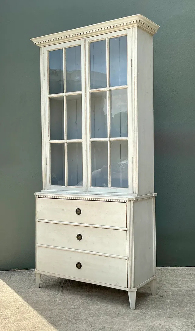 Vintage Painted Wood and Glass Cabinet — additional photo 1