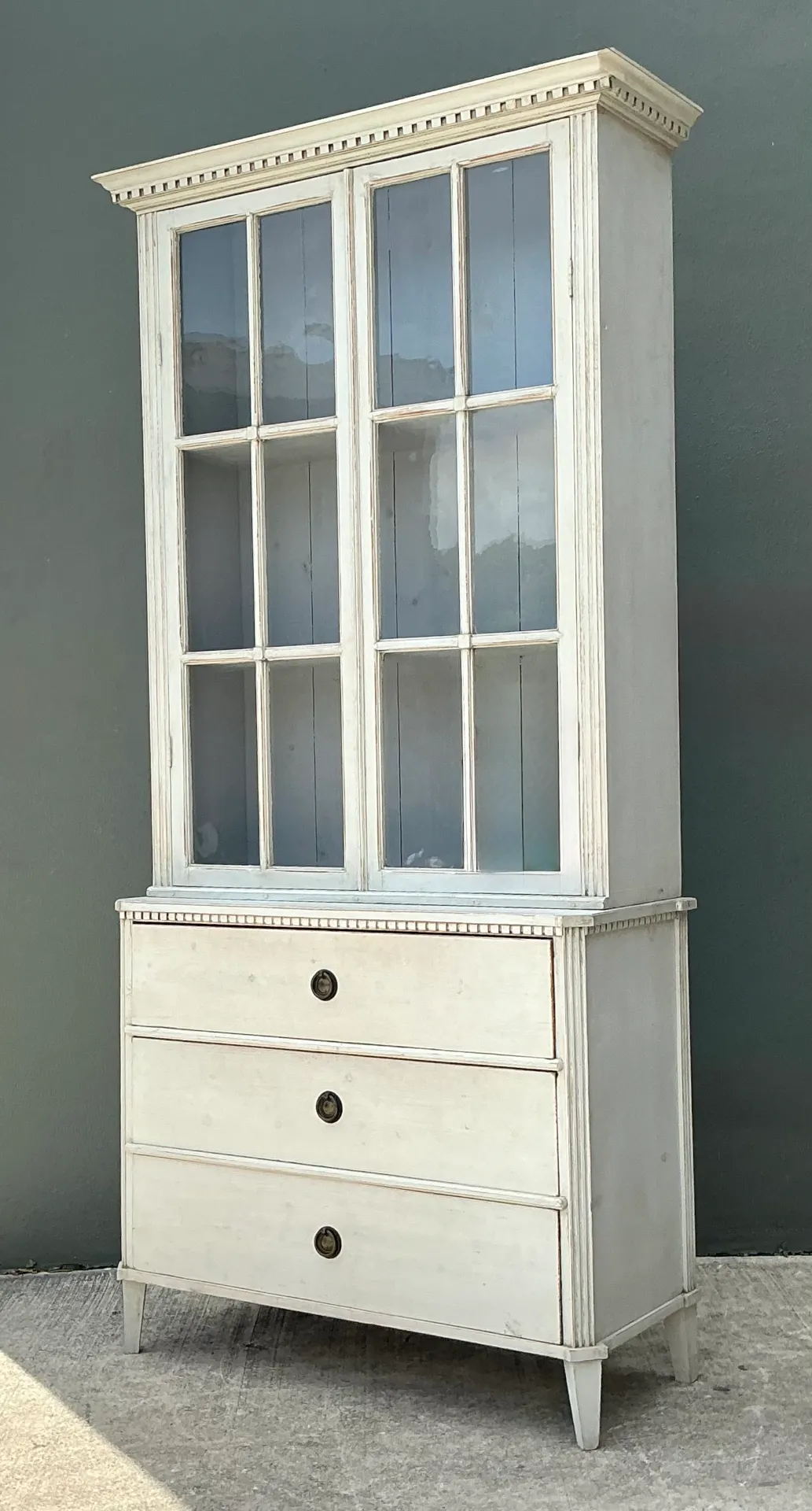 Vintage Painted Wood and Glass Cabinet — additional photo 3