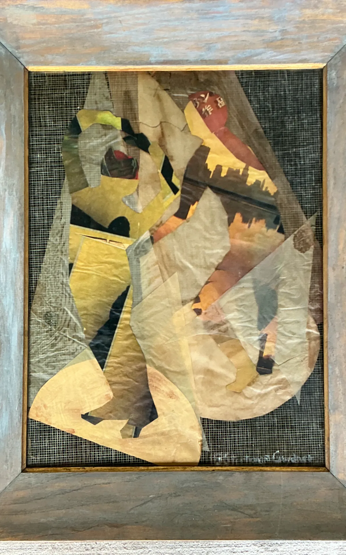 Framed Abstract Mixed Media Figurative Collage — additional photo 3