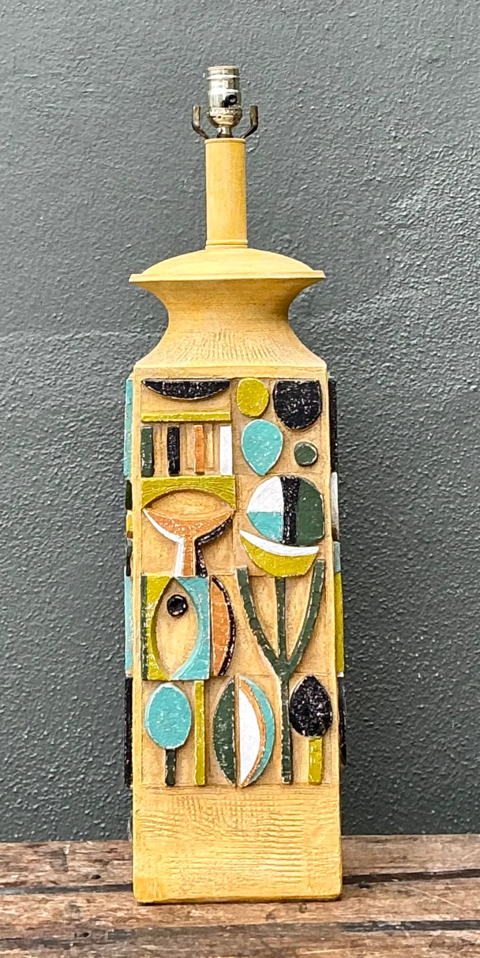Vintage MCM Abstract Ceramic Table Lamp — additional photo 3