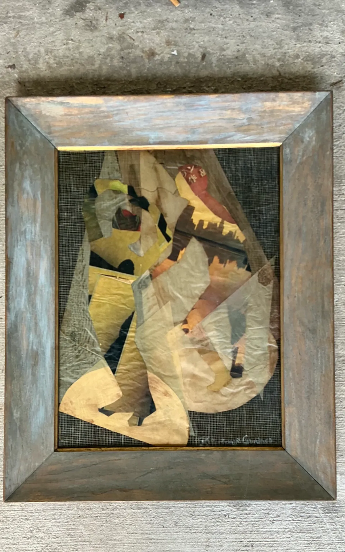 Framed Abstract Mixed Media Figurative Collage — additional photo 2