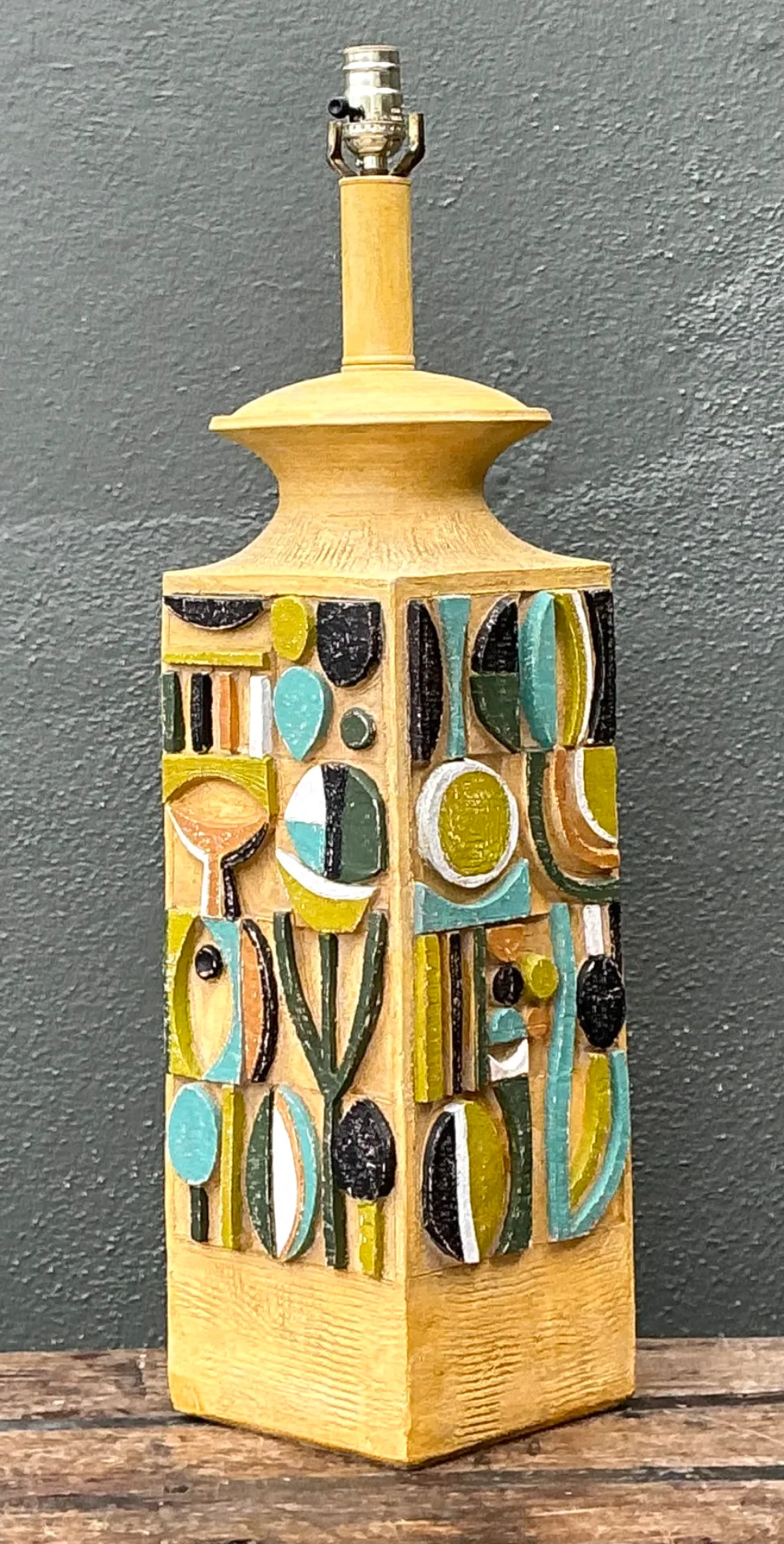 Vintage MCM Abstract Ceramic Table Lamp — additional photo 8