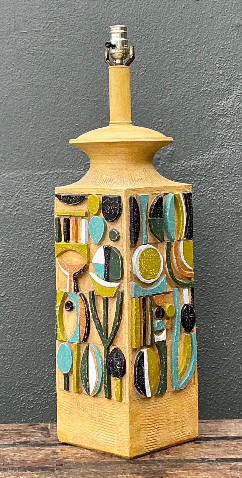 Vintage MCM Abstract Ceramic Table Lamp — additional photo 6