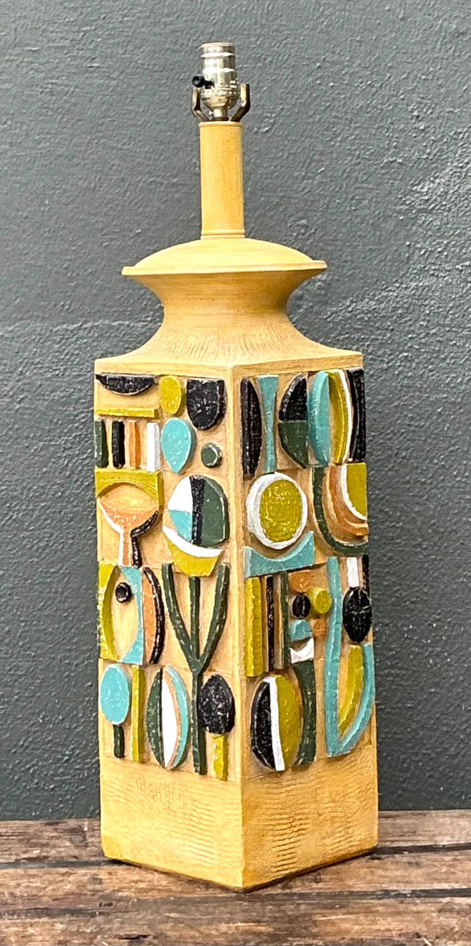 Vintage MCM Abstract Ceramic Table Lamp — additional photo 7