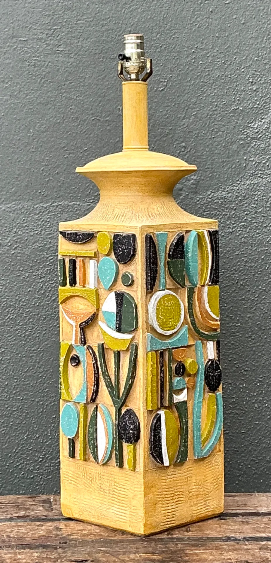 Vintage MCM Abstract Ceramic Table Lamp — additional photo 5