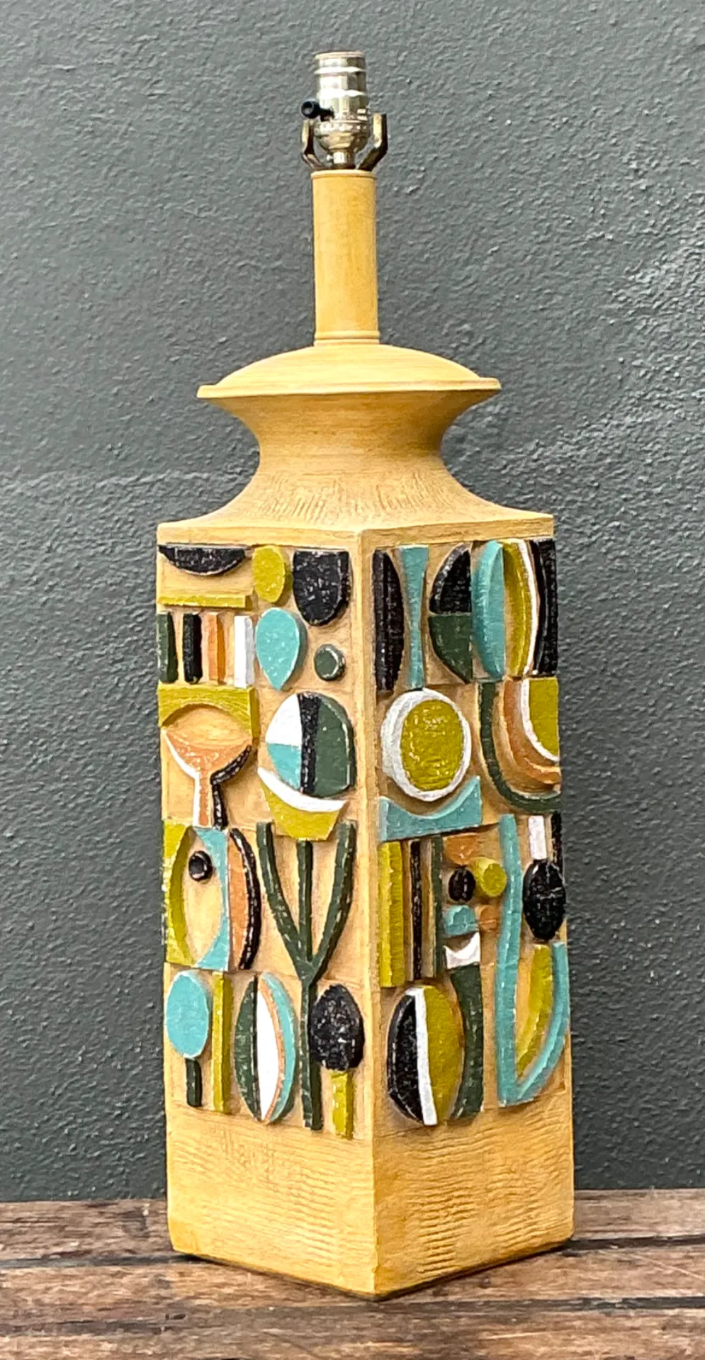Vintage MCM Abstract Ceramic Table Lamp — additional photo 4