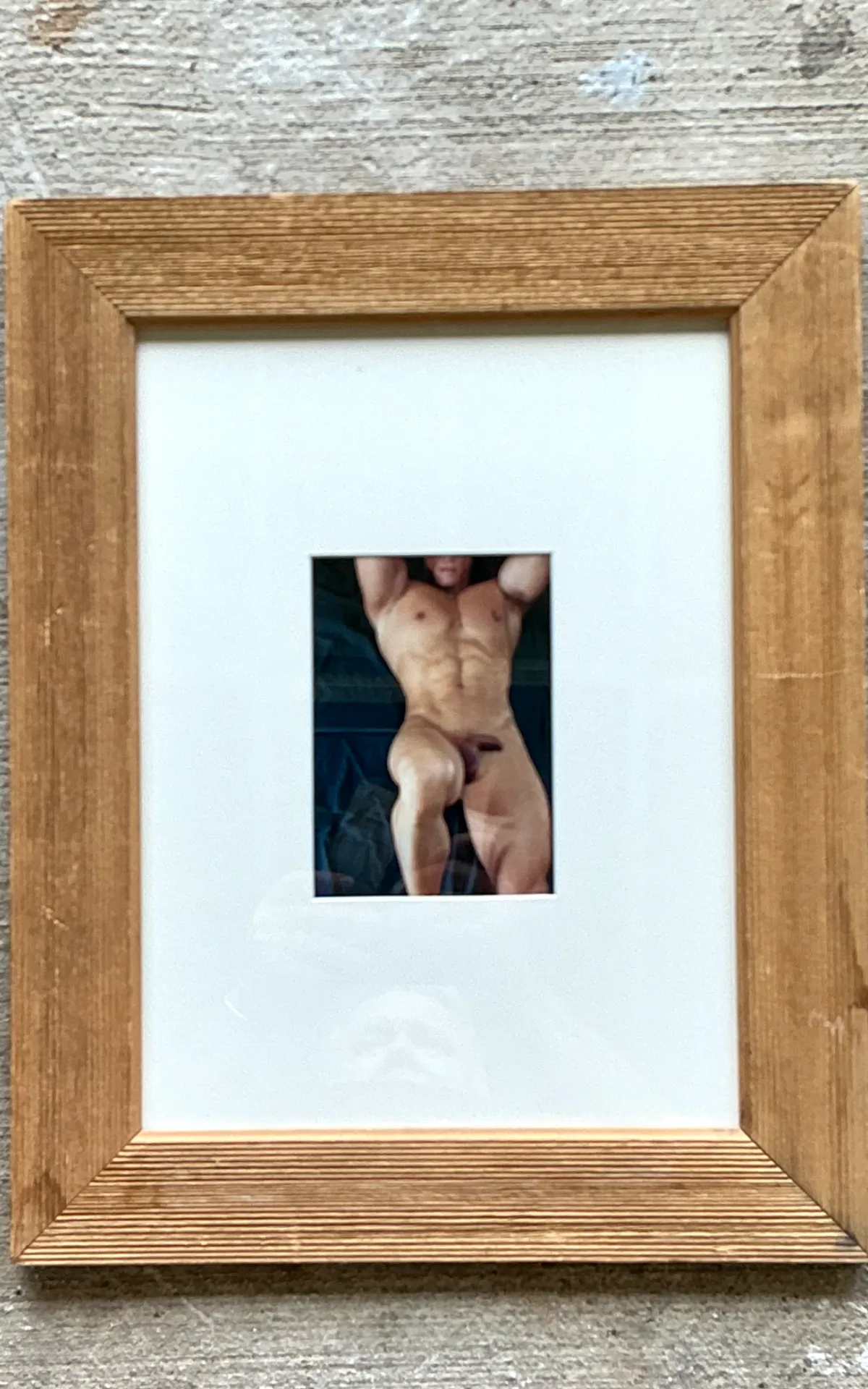 Vintage Framed Figurative Male Nude Photograph