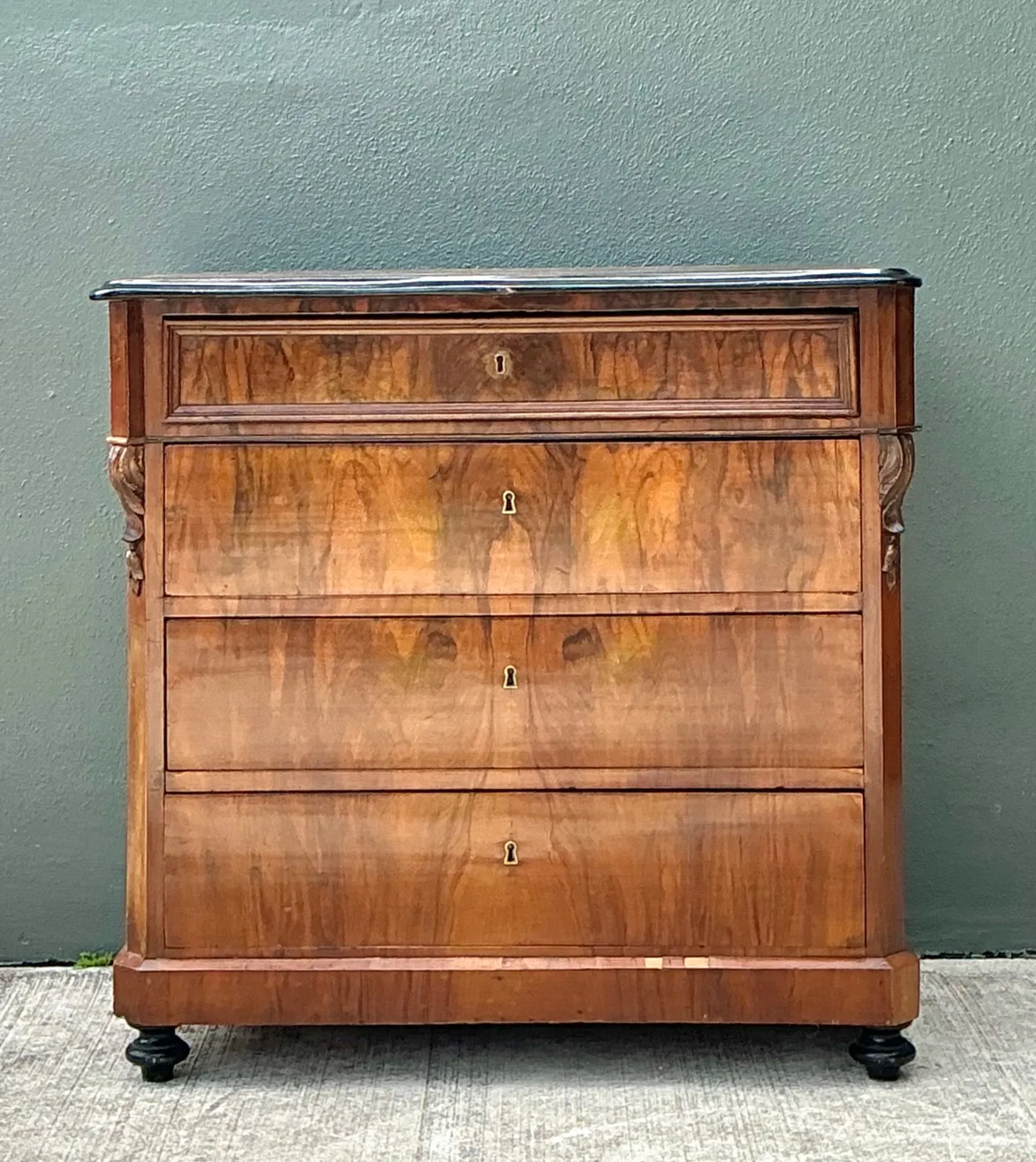 Vintage Birdseye Maple Chest Of Drawers After Biedermeier — additional photo 8