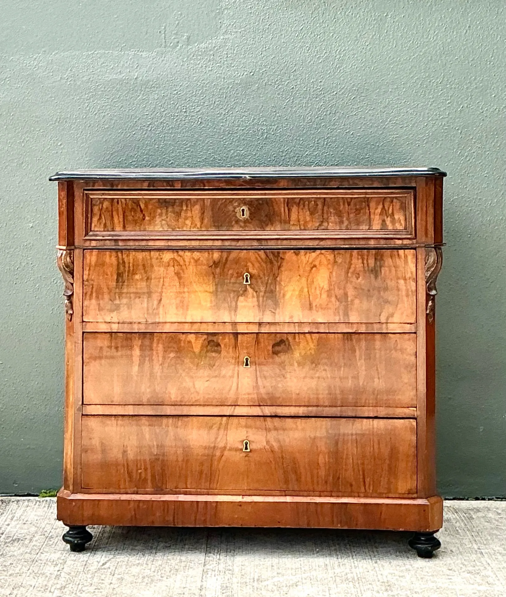 Vintage Birdseye Maple Chest Of Drawers After Biedermeier — additional photo 4