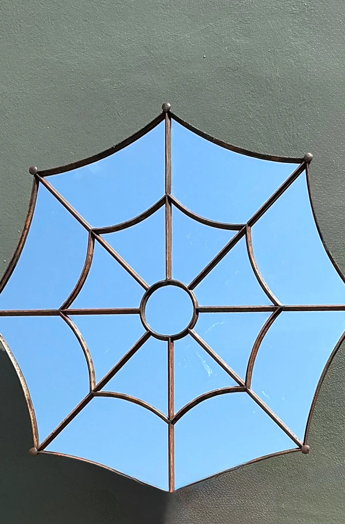 Vintage Wrought Iron Spiderweb Mirror — additional photo 4