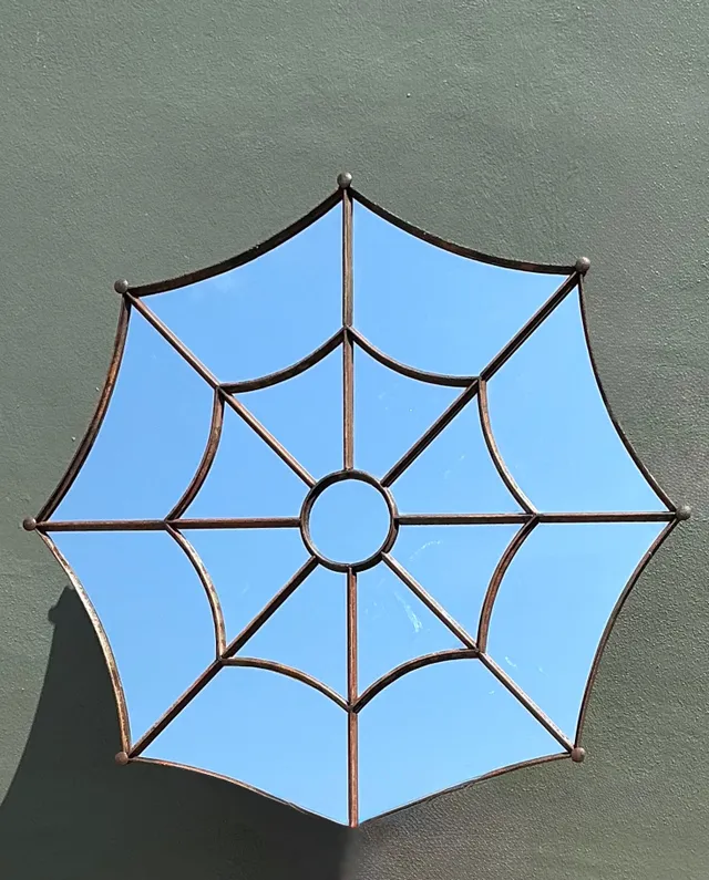 Vintage Wrought Iron Spiderweb Mirror — additional photo 4