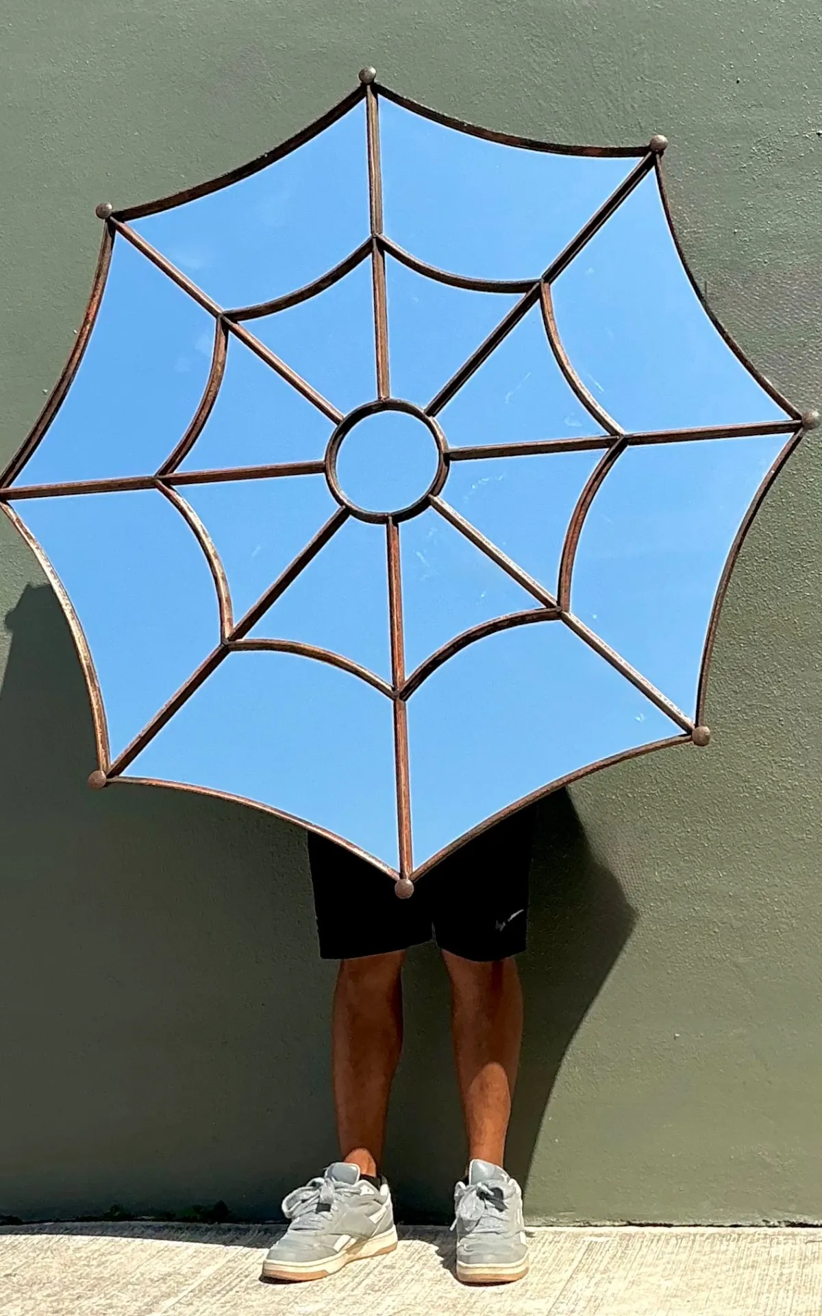Vintage Wrought Iron Spiderweb Mirror — additional photo 7