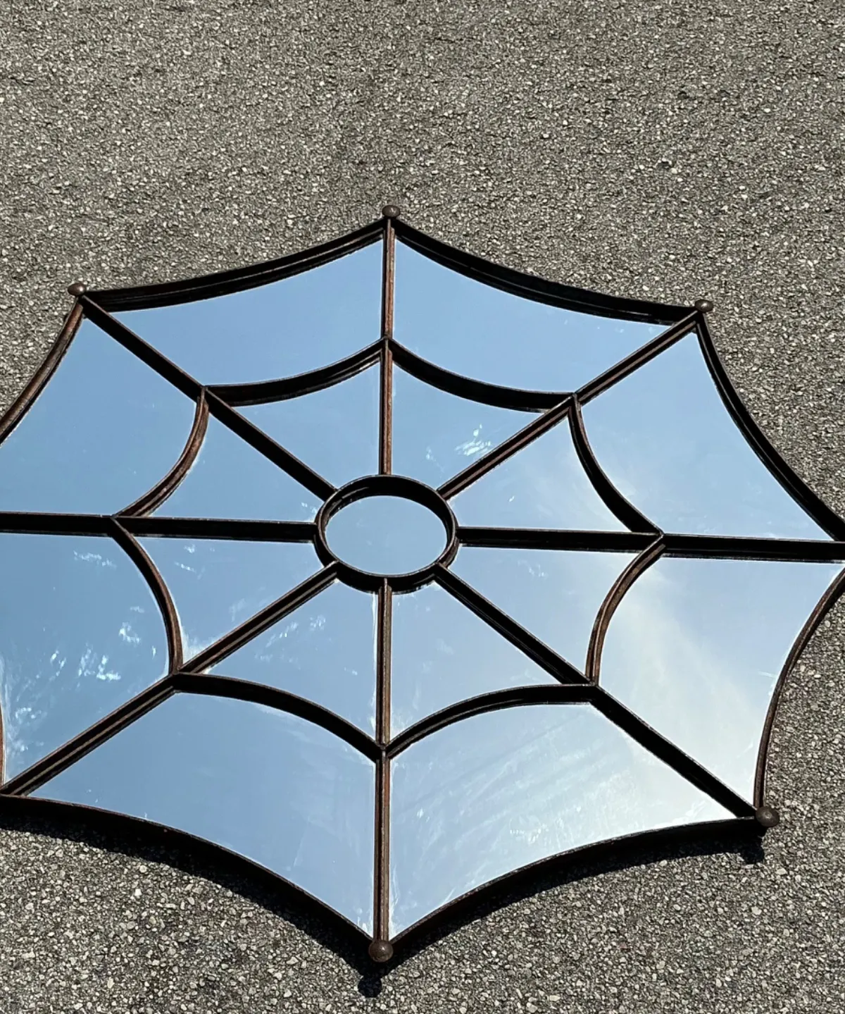 Vintage Wrought Iron Spiderweb Mirror