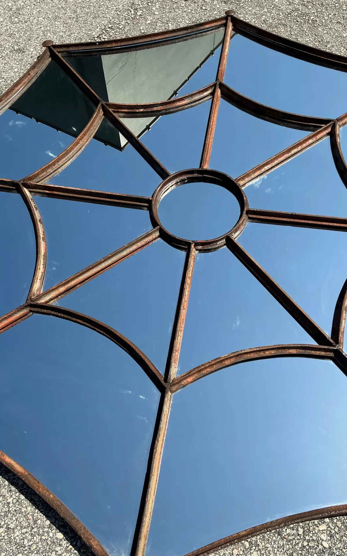 Vintage Wrought Iron Spiderweb Mirror — additional photo 5