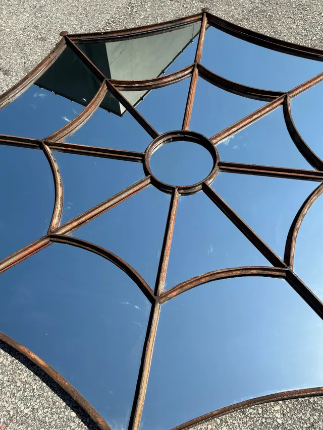 Vintage Wrought Iron Spiderweb Mirror — additional photo 5