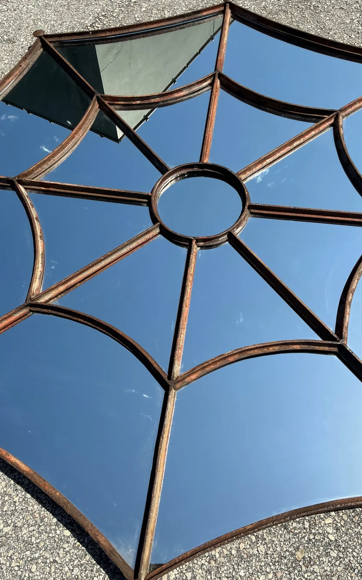 Vintage Wrought Iron Spiderweb Mirror — additional photo 6