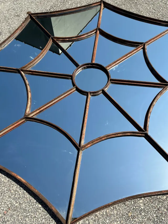 Vintage Wrought Iron Spiderweb Mirror — additional photo 6