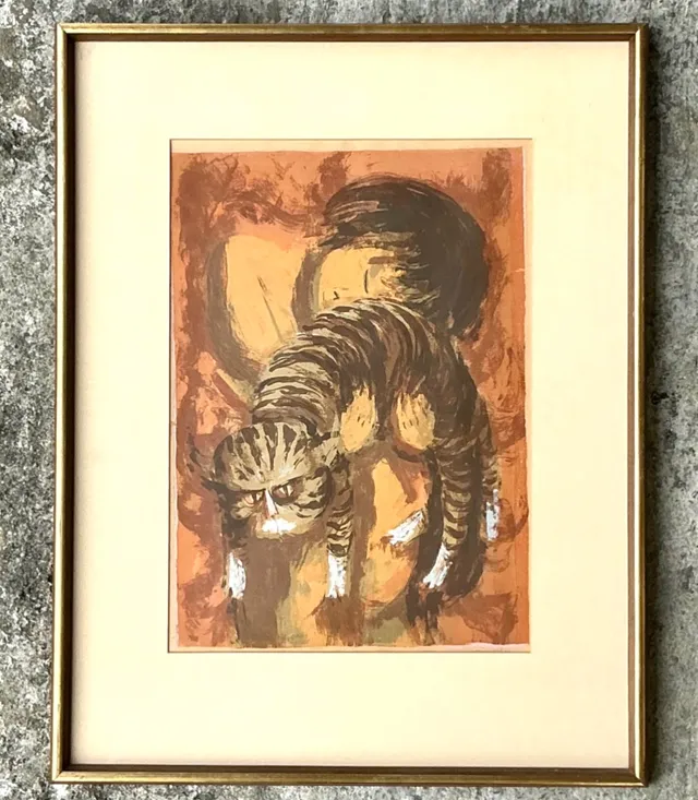Vintage Boho Signed Original Lithograph on Paper — additional photo 7