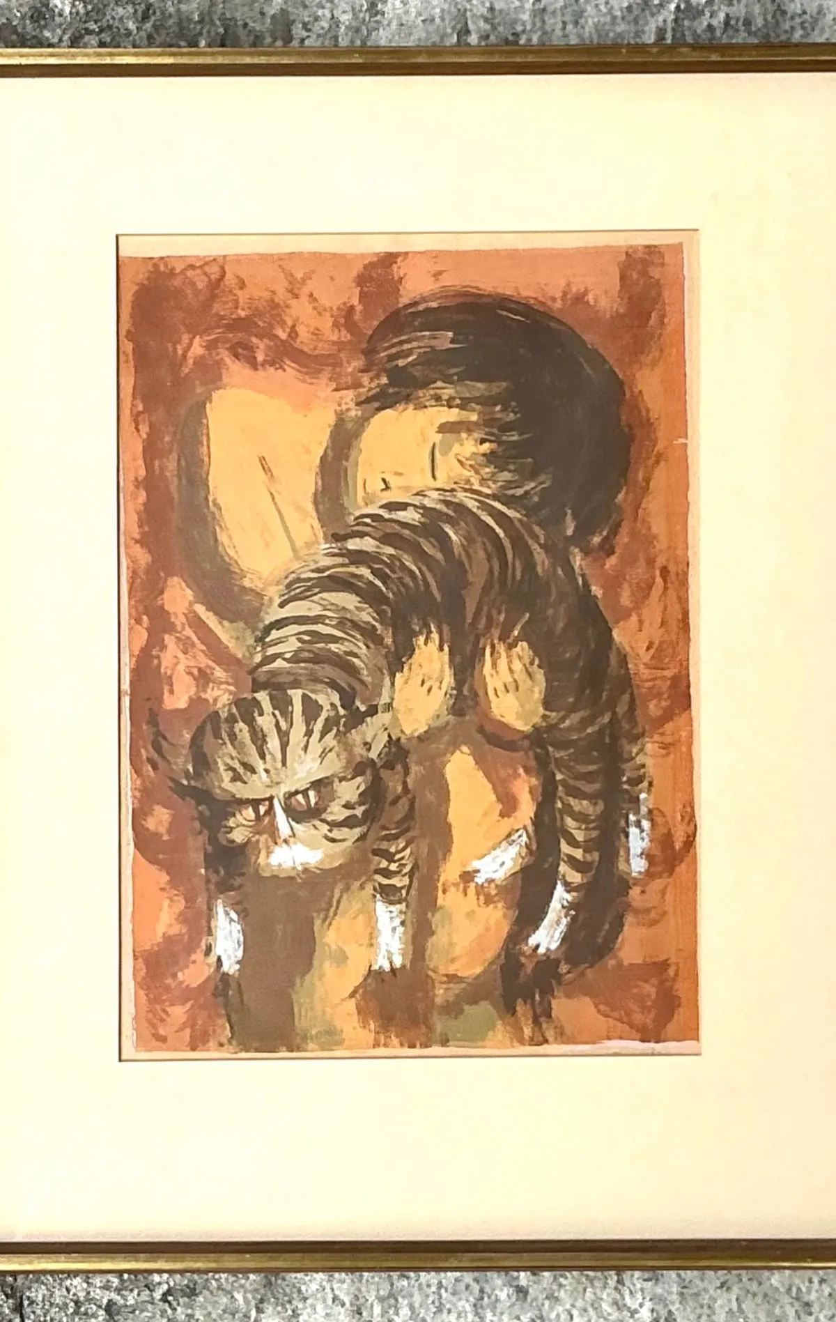 Vintage Boho Signed Original Lithograph on Paper — additional photo 3