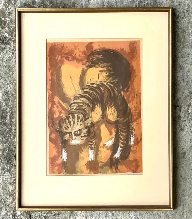 Vintage Boho Signed Original Lithograph on Paper — additional photo 3