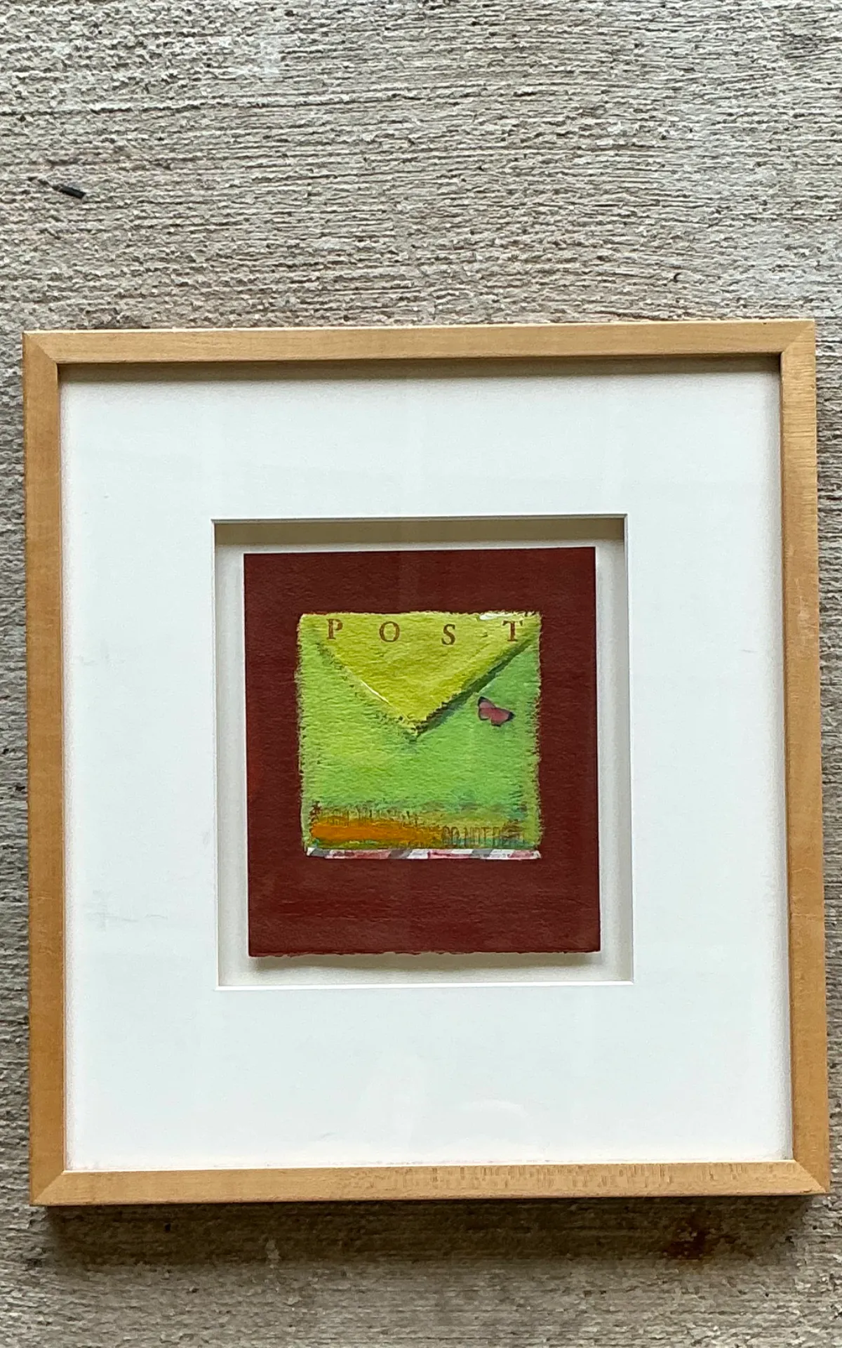 Framed Abstract Mixed Media Postal Design Art — additional photo 3