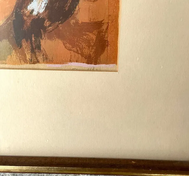 Vintage Boho Signed Original Lithograph on Paper — additional photo 4