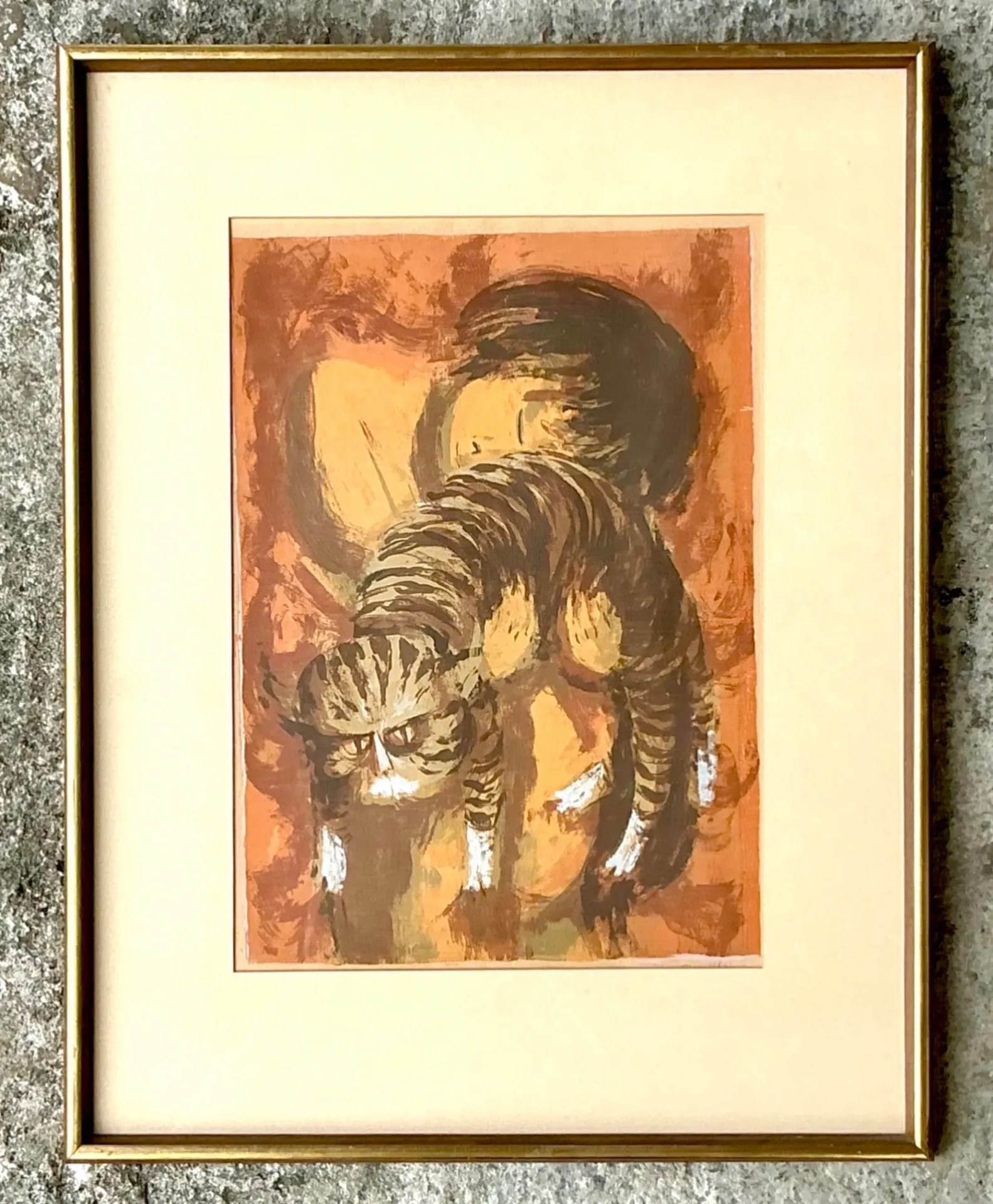 Vintage Boho Signed Original Lithograph on Paper — additional photo 5