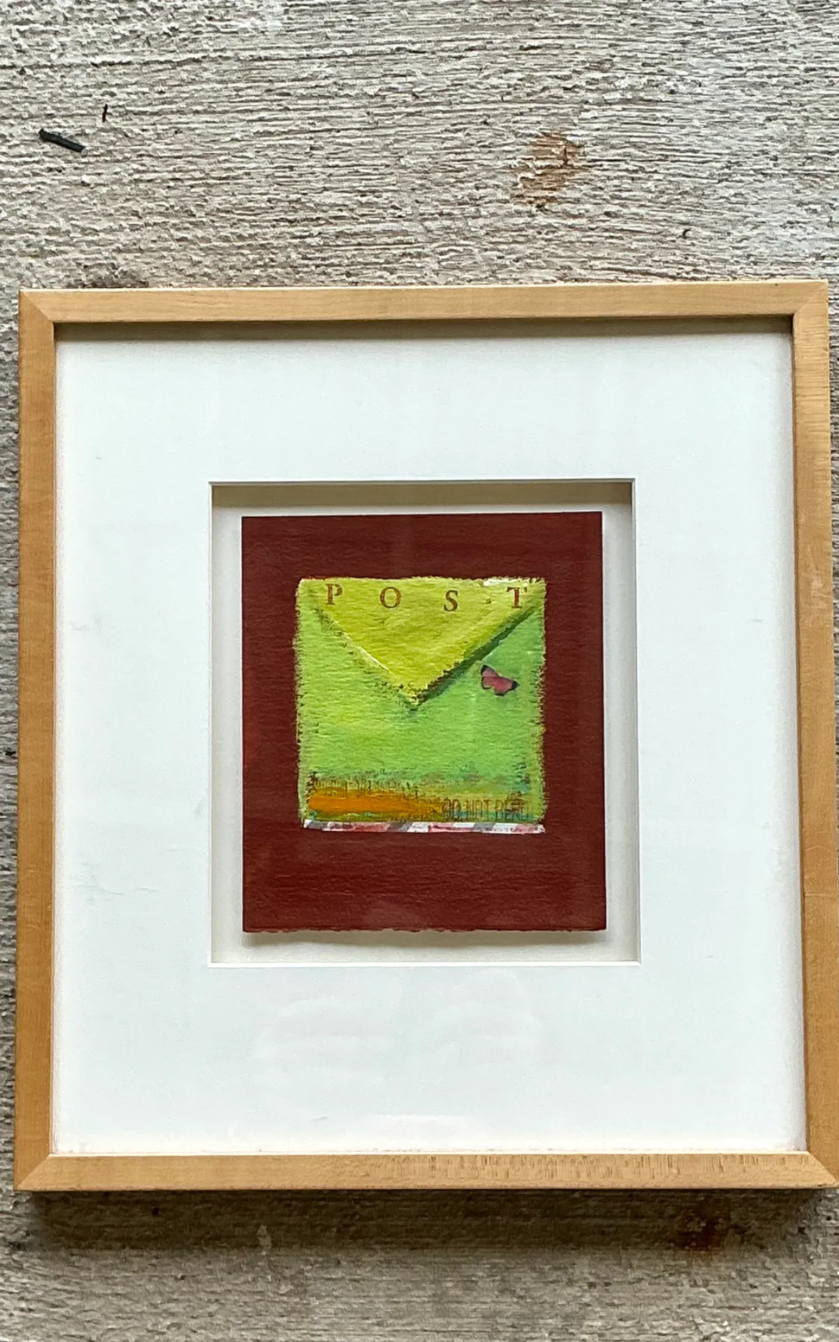 Framed Abstract Mixed Media Postal Design Art